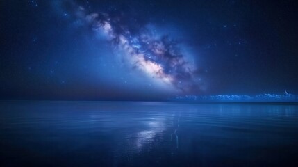 Milky Way Over Calm Ocean