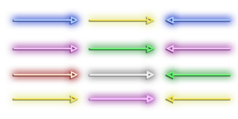 Abstract representation of data flow with multicolored arrows