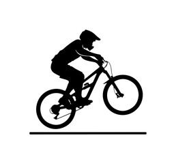 Obraz premium Silhouette of a biker on a bike