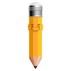 pencil smile face cartoon cute