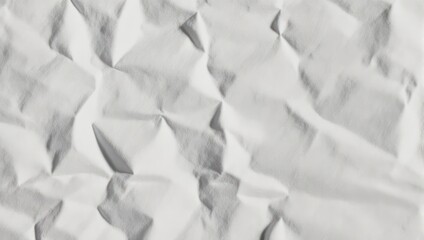 Fototapeta premium Close-up of crumpled white paper texture, abstract background.