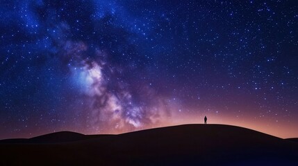 Night Sky and Silhouetted Figure