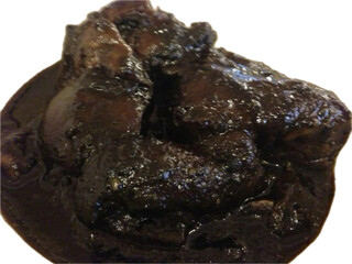 Pork belly stewed in soy sauce isolated on white background 