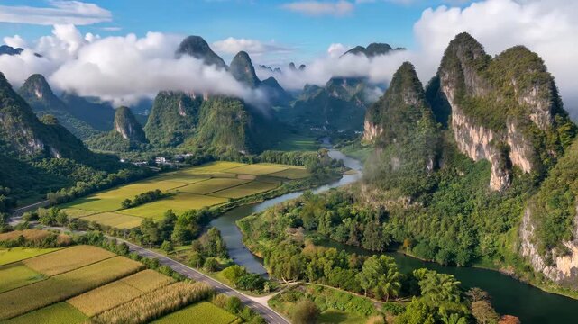 Karst landforms and natural scenery