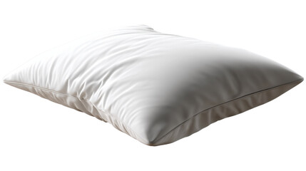 Soft white pillow for providing comfort and support during sleep and relaxation, on a transparent background