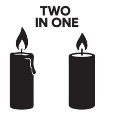 Obraz premium Two candles one melting one intact representing duality and choice isolated 