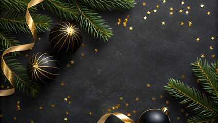 Bright Christmas and New Year holiday celebration background illustration with stars and snowflakes on a winter night sky design