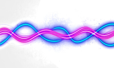 Futuristic Light Wave Abstract Background with Vibrant Neon Blue and Pink Lines for Technology, Music, and Data Concepts