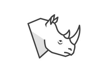 Obraz premium Simple Line Drawing of Rhino Head