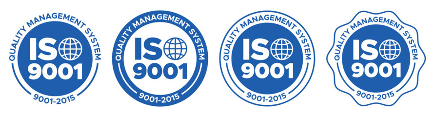 ISO 9001 Certified Quality Management Stamp Badges &ndash;  ISO 9001 Certified Seal Icons