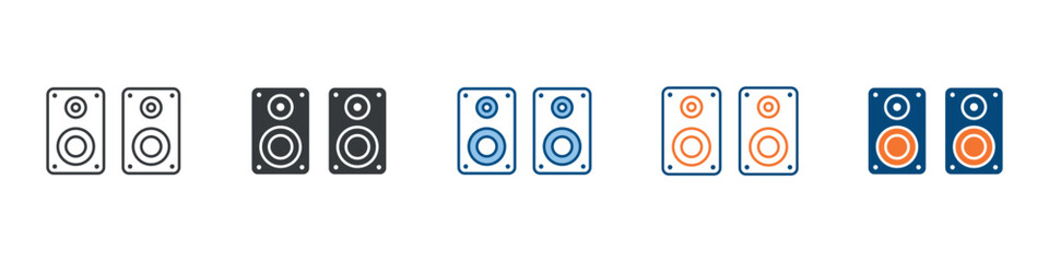 Sound System Icon Set Multiple Style Collection 