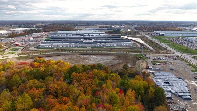 Construction of many data centers at the suburbs of Columbus city In Ohio, USA.