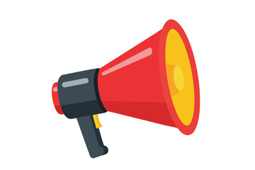 Red Megaphone Illustration for Announcements and Promotions