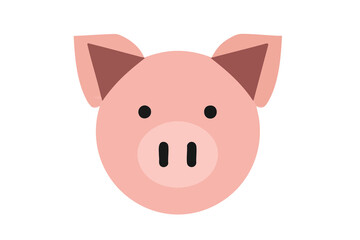 Pink Pig Face Illustration
