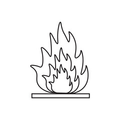 Flammable Material Sign line icon 