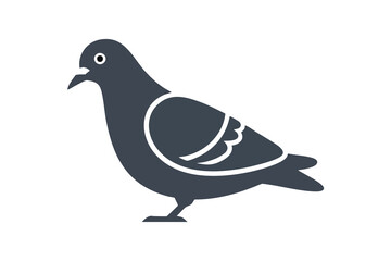 Simple Pigeon Icon on White Background