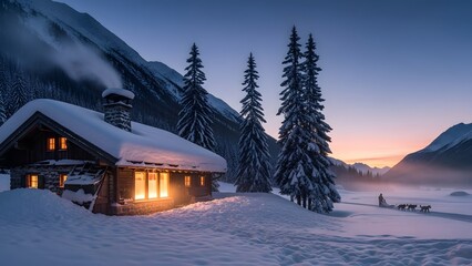 winter landscape in the mountains