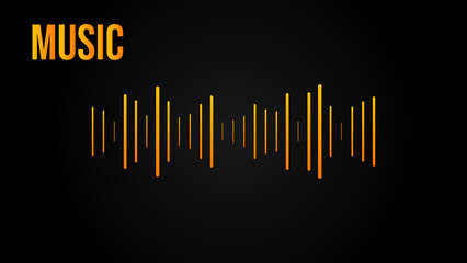 Black soundwave equalizer isolated on black background. Abstract music wave, radio signal frequency and digital voice visualisation. Audio sound symbol, Frequency audio waveform, music wave,