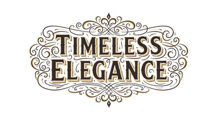 Timeless Elegance Vintage Ornate Decorative Text Design.