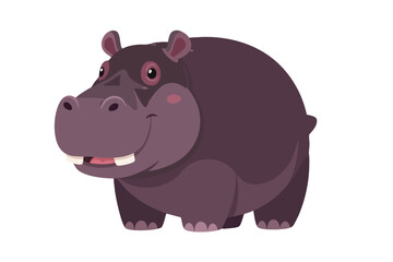 Obraz premium Cartoon Hippopotamus Animal Character