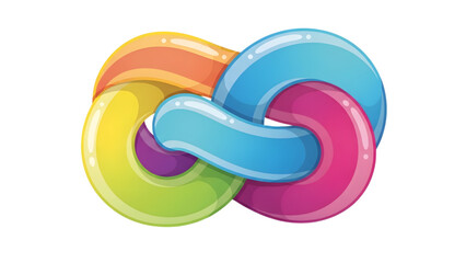 Colorful Chain Links Logo Template on White