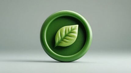 Intriguing green leaf inside a green egg illustrating eco tier badge concept for sustainability and environmental awareness