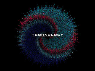 Music poster design background. Electro Sound Cover template with dynamic abstract gradient circular geometric shapes and lines for social media, technology, digital, flyer, party, festival, club, etc