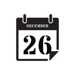 Black December Twenty-Six Icon Graphic