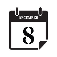 Black December Eighth Date Graphic