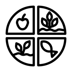 Biodiversity field line icon