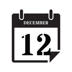 Black December Twelfth Date Graphic