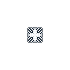 flower logo with box pattern