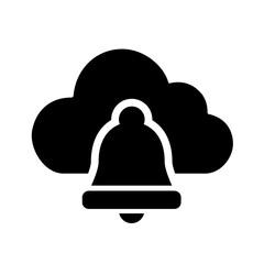 Cloud notification icon showing alert delivery, system event signaling, and real-time cloud-based messaging for timely updates and operational awareness.
