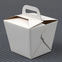 Minimalist Takeout Box: Clean lines and simple design define a classic takeout box, perfect for showcasing your culinary creations. A symbol of practicality and efficiency.