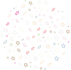 Abstract Scattered Pattern of Diverse Shapes on Dark Background with White, Red, and Gold Elements