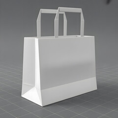 Simple Paper Bag: This image showcases a clean, unused paper bag with sturdy handles, a versatile representation of retail and product transport. 