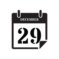 Black December Twenty-Ninth Date Graphic