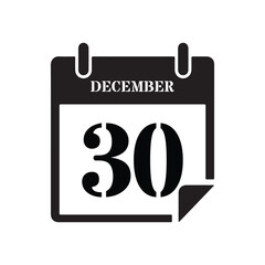Black December Thirtieth Icon Graphic