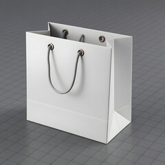 Minimalist Retail: A pristine, blank shopping bag, perfectly poised against a simple backdrop, ready for your message.