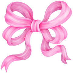 Hand-painted watercolor sweet pink ribbon