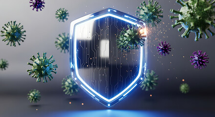 A bright blue winter night sky with stars, a holiday new year celebration illustration vector with a decoration xmas tree and a snow globe