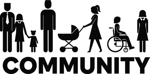 Set of Minimalist People Icon Silhouettes and 