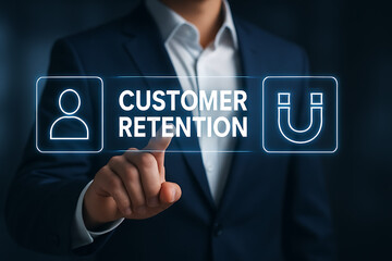 CUSTOMER RETENTION. Concept of implementing quality assurance practices for customer retention.new.