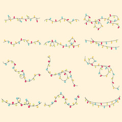 String Lights &ndash; Festive Flat Decorative Elements Collection