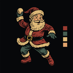 Santa's Snowball Throw: Vintage Christmas Graphic Design