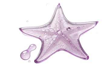 transparent pale purple gel. smear paint isolated on transparent background. star shape