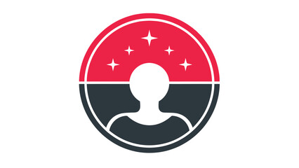 VIP User Profile Avatar with Stars Icon. Quality Rating, Achievement, or Excellence Badge Vector Illustration