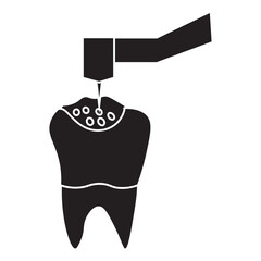 Dental Drilling Illustration glyph icon 