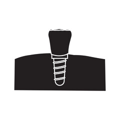 Incisor Dental Implant glyph icon 