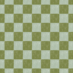 レトロな市松模様　クレヨンタッチ　シームレス